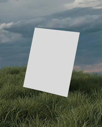realistic-poster-mockup-with-grassy-field-background-and-cloudy-sky-for-advertising