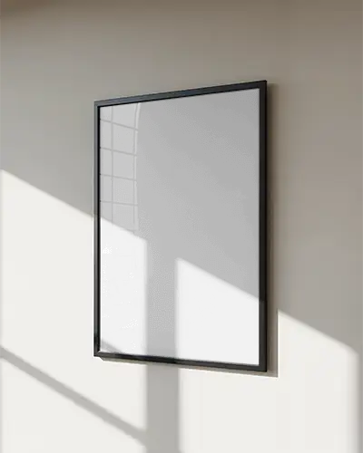 modern-empty-poster-frame-mockup-on-smooth-wall-with-natural-light-shadow-effects