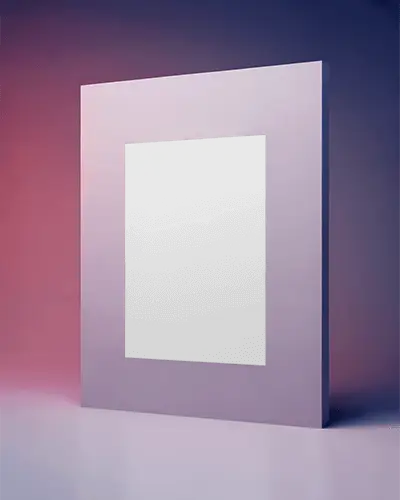 Sleek Vertical Poster Mockup With Shadow Effect And Simple Studio Setting