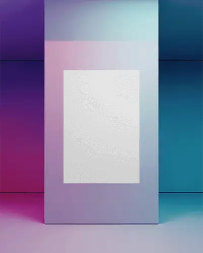 Vertical Poster Mockup With Minimalist Background And Subtle Lighting Effects For Designs