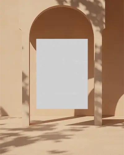 Minimalist Archway Poster Mockup With Subtle Shadow Effect And Modern Design