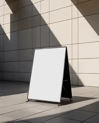 Outdoor Sidewalk Poster Mockup For Retail Marketing And Advertising Designs