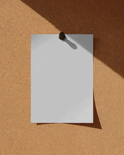 Minimal Bulletin Board Poster Mockup With Shadow And Pin For Clean