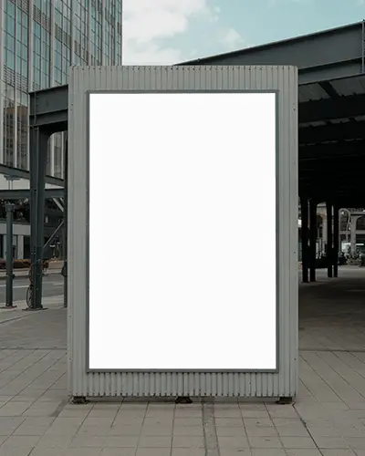 Street Side Outdoor Poster Mockup For Advertising In Urban Public Transportation Environment