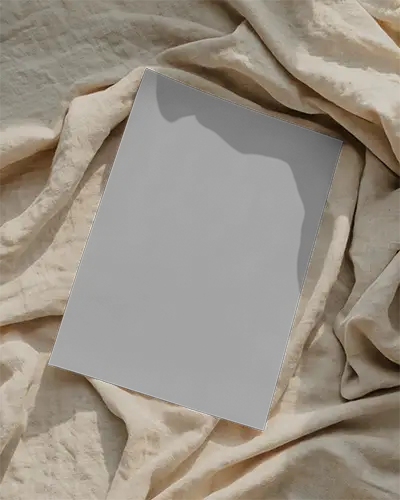 Minimalist Poster Mockup Blank Matte Surface On Textured Fabric Background For Design Preview