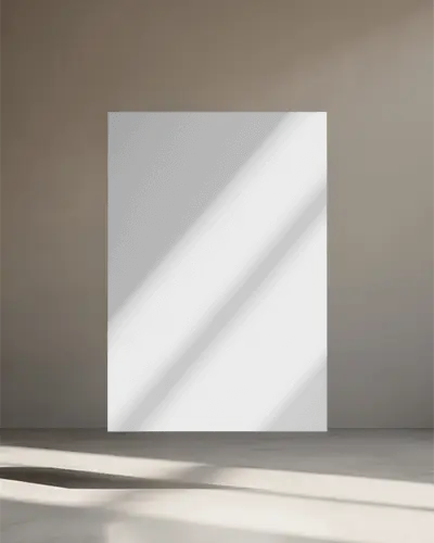 Creative Vertical Poster Mockup Setup With Dramatic Natural Light And Empty Background Space