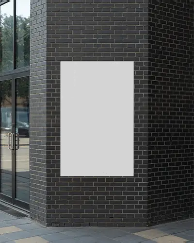 Urban Street Corner Large Poster Mockup Exterior Presentation For Brand Advertising Use