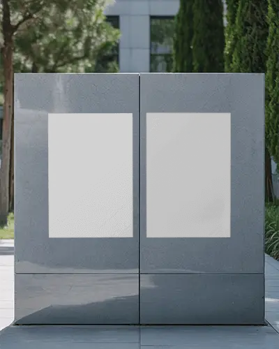 Urban Street Poster Mockup Dual Modern Outdoor Advertising Frame Standing