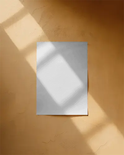 Clean Poster Mockup On Rough Wall Background Showcasing Light Shadow Contrast Design