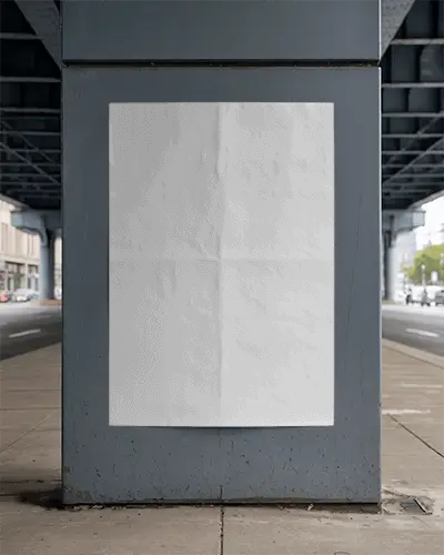 Urban Street Pillar Poster Mockup For City Advertisement Promotion And Marketing