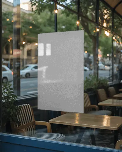 Window Poster Mockup For Retail Display Showcasing Custom Branding Ideas And Marketing Material