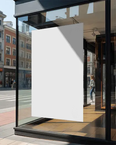 Street Window Poster Mockup For Retail Storefront Advertisement Display Promotion Design
