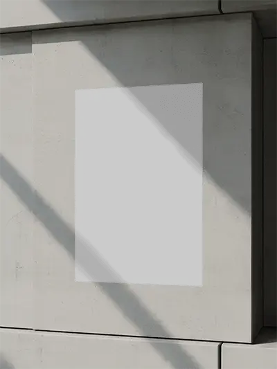 Modern Wall Poster Mockup On Concrete Surface With Natural Light Shadow Effects