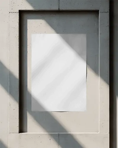 Minimalistic Poster Mockup In Shadowed Frame For Modern Art And Design Presentations