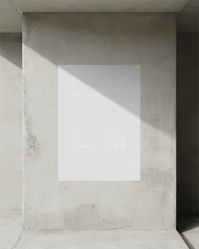 Concrete Wall Poster Mockup Modern Minimalist Style For Art And Design Showcase