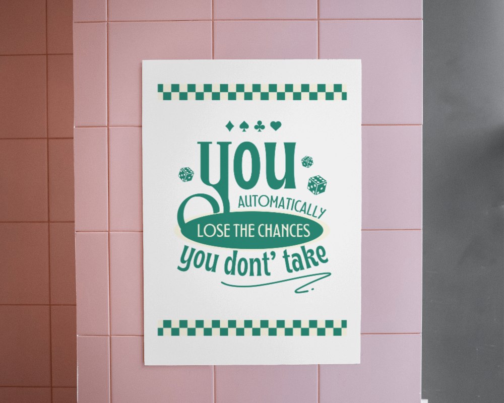 Poster Stuck On A Pink Wall