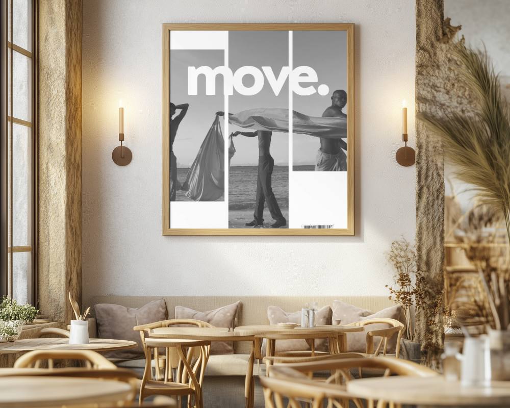 Gallery Poster Mockup Sleek Frame Under Spotlight Perfect For Artwork Display