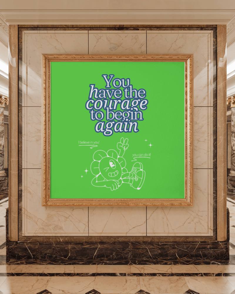 Luxurious Poster Mockup Gold Frame Marble Background Elegant Classic Display