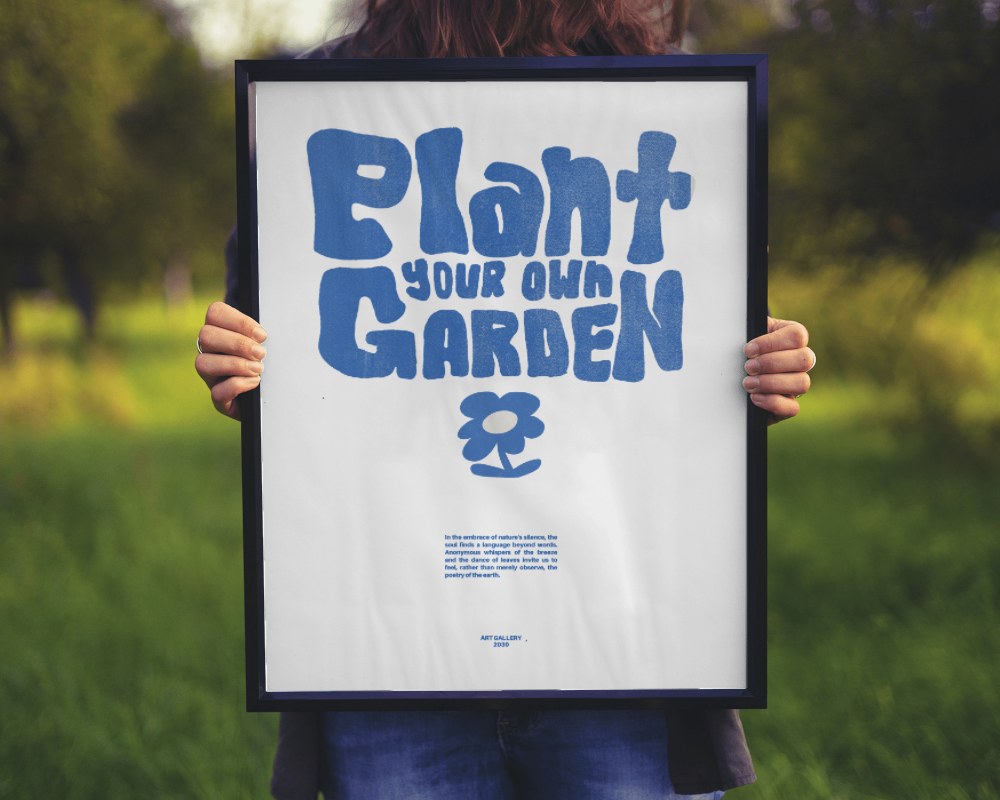 Girl Holding Poster With Frame