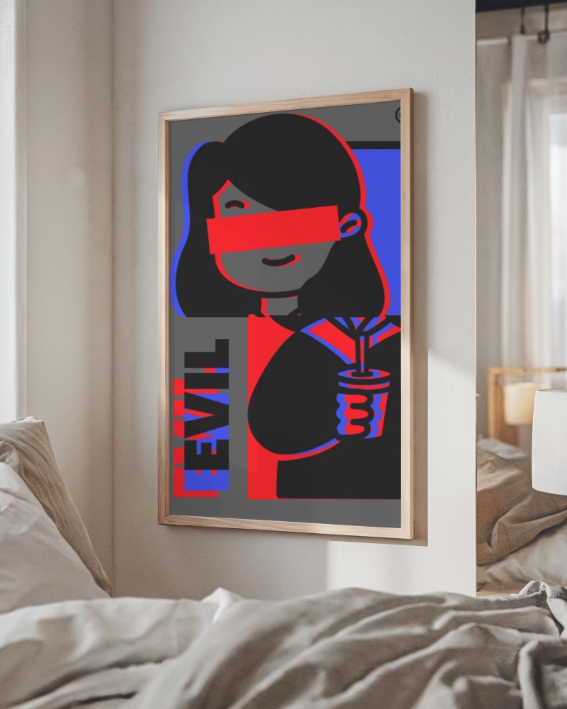 Modern Art Gallery Poster Mockup Sunlit Display In Minimalistic Setting