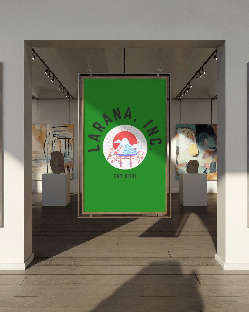 Modern Gallery Poster Mockup Framed With Artistic Background And Sunlit Interior