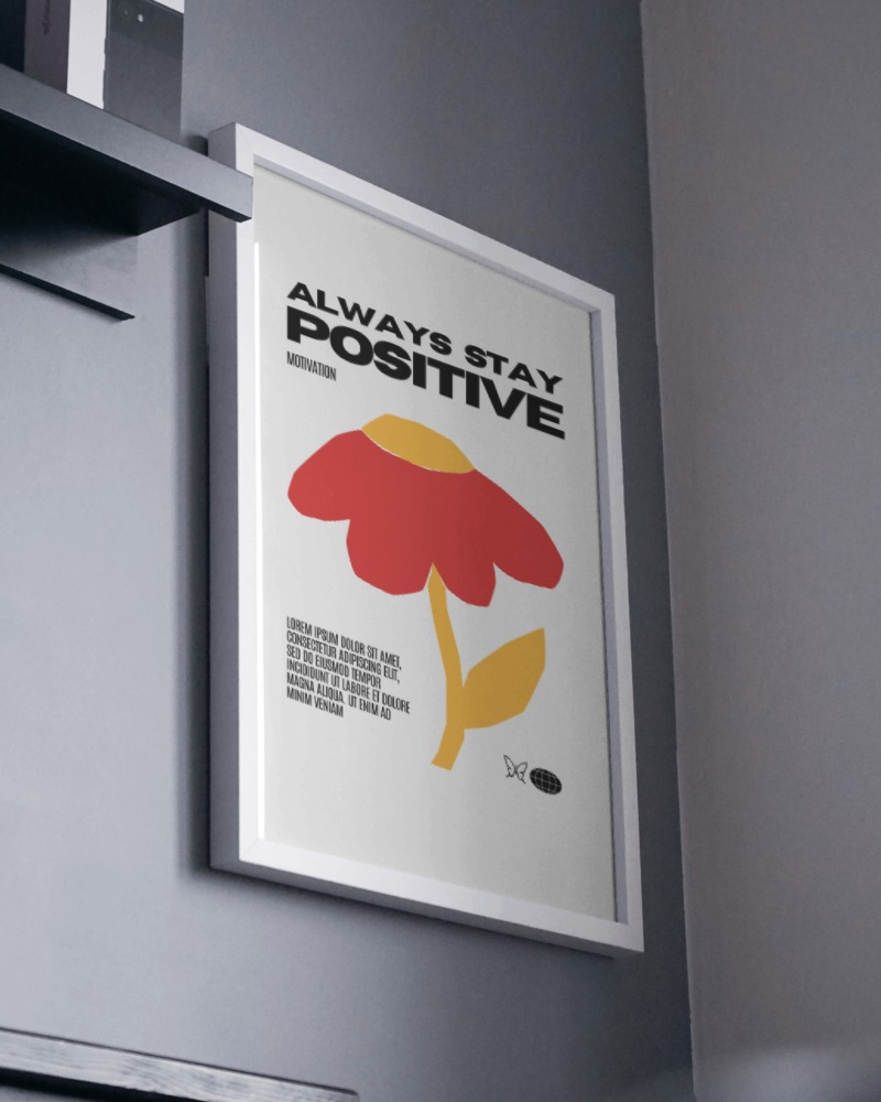 Poster Mockup In Corner Of Room