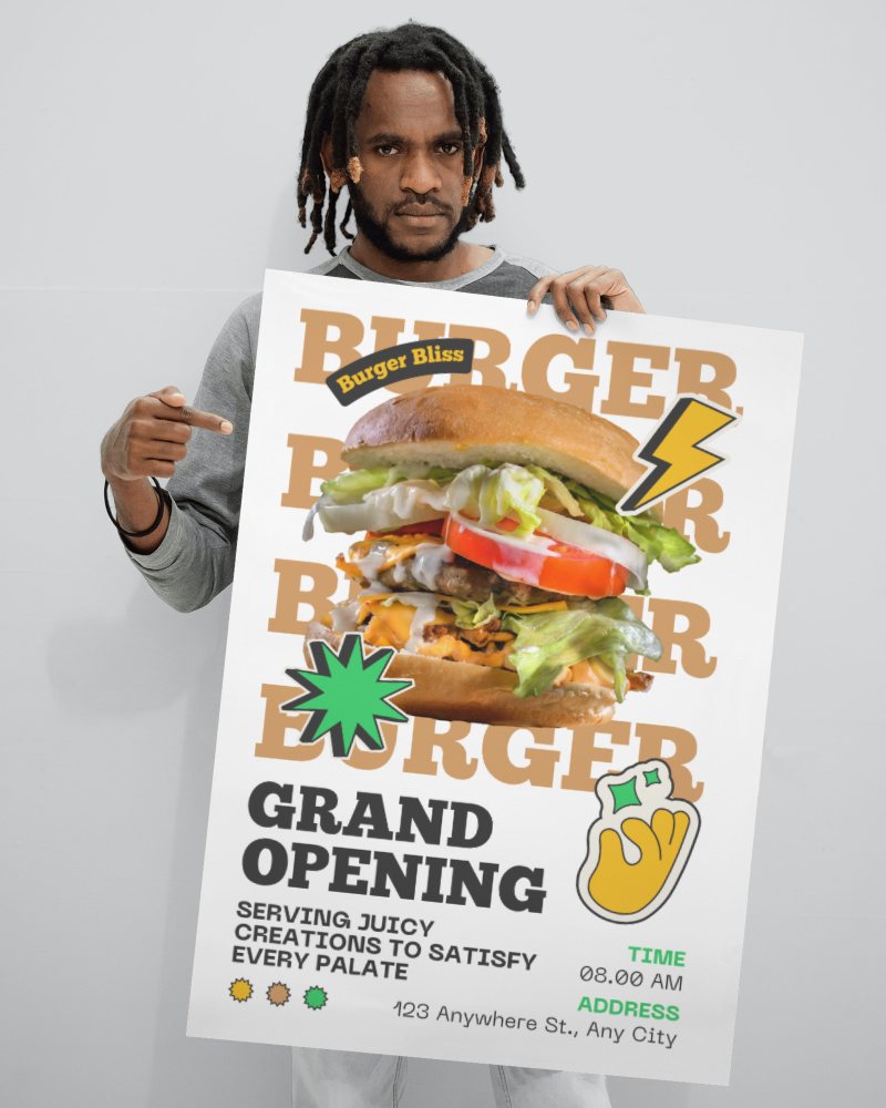 Man Holding Big Poster In Hand