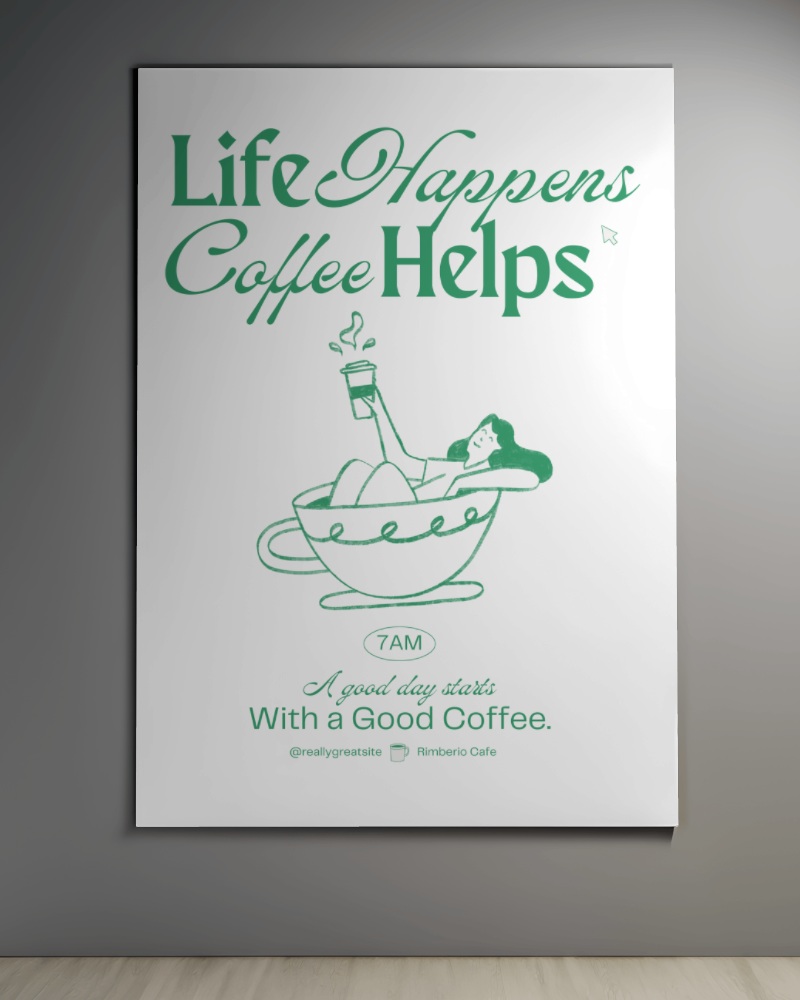 Large Poster Mockup On Wall