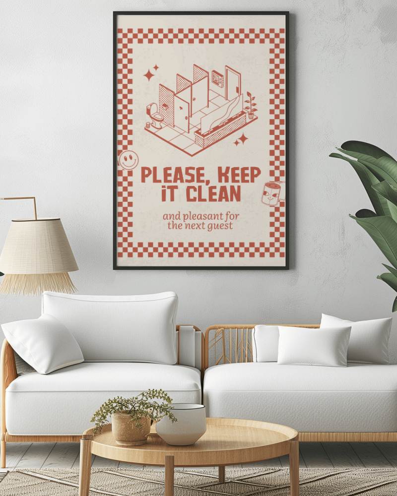 Framed Poster Mockup In Aesthetic Living Room