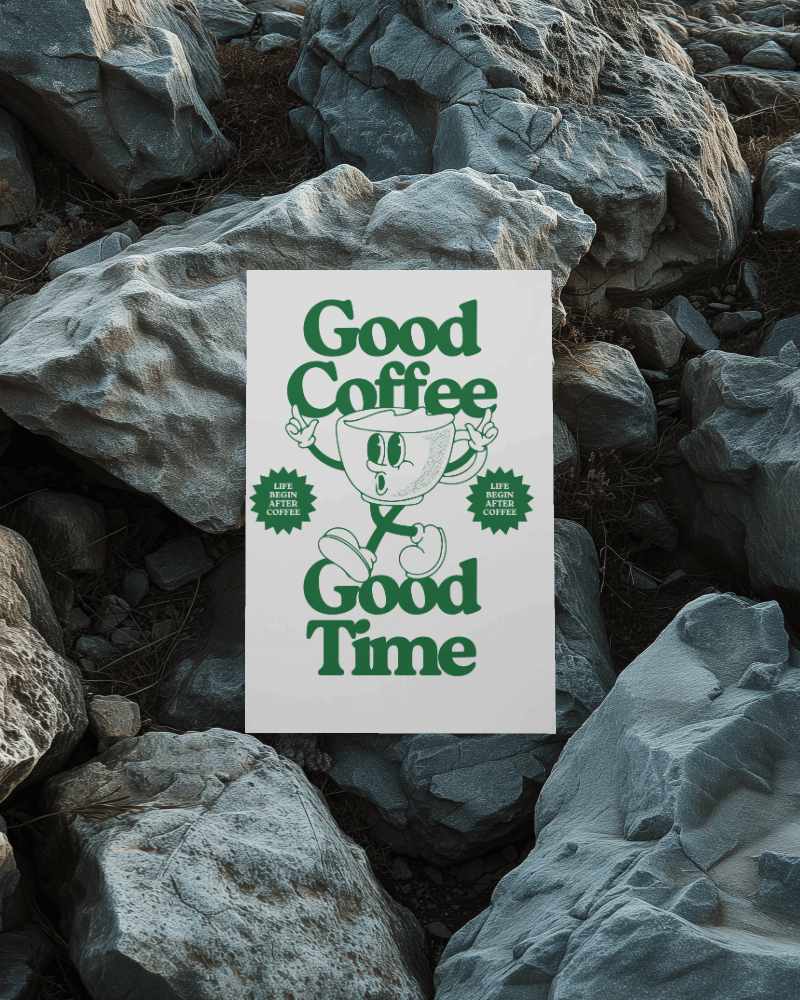 Poster Mockup On Rocks