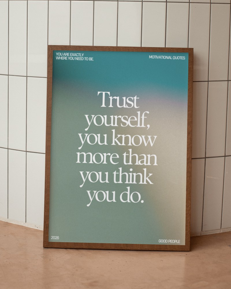 Poster Standing Beside Wall