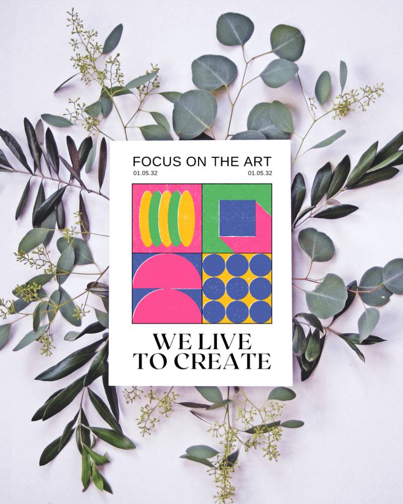 Poster Lying On Leaves