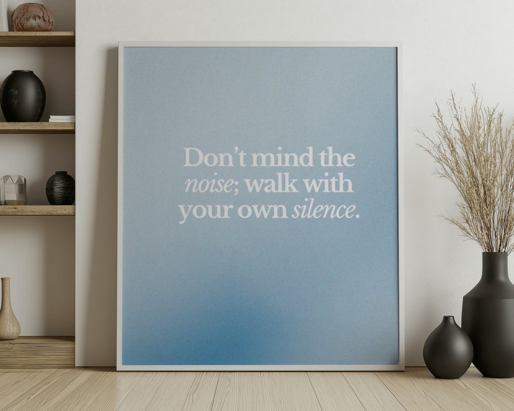 Large Framed Art Mockup Placed On Floor With Shelf Decor In Stylish Room