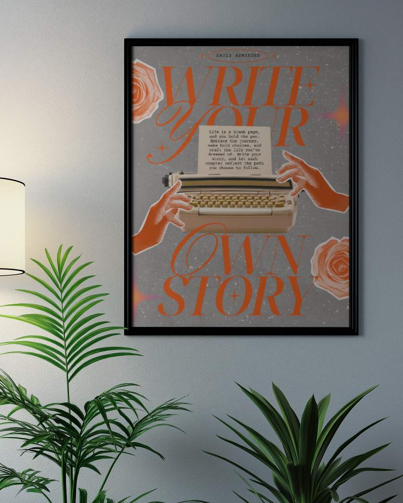 Framed Wall Art Mockup With Custom Design In Cozy Interior Setting With Plants