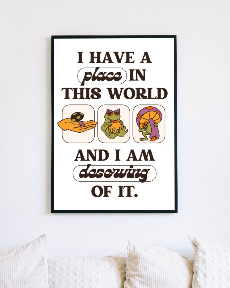 Framed Poster With Cushions Below