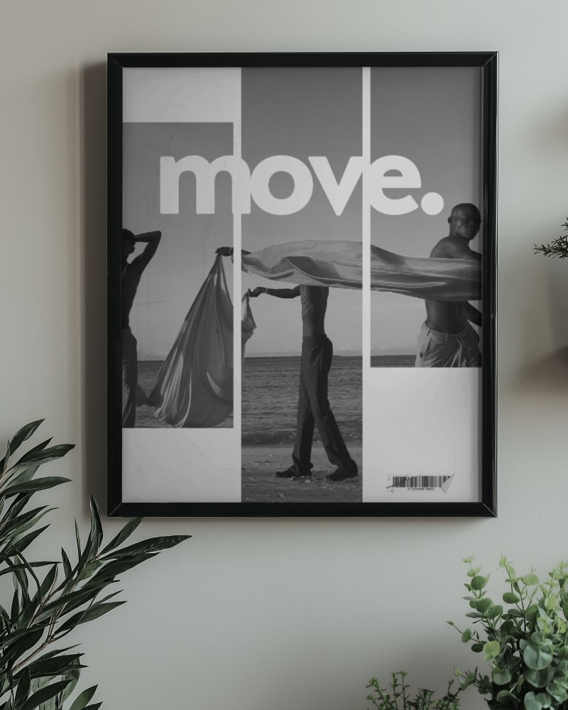 Black Framed Poster Mockup Surrounded By Plants In Cozy Interior Setting