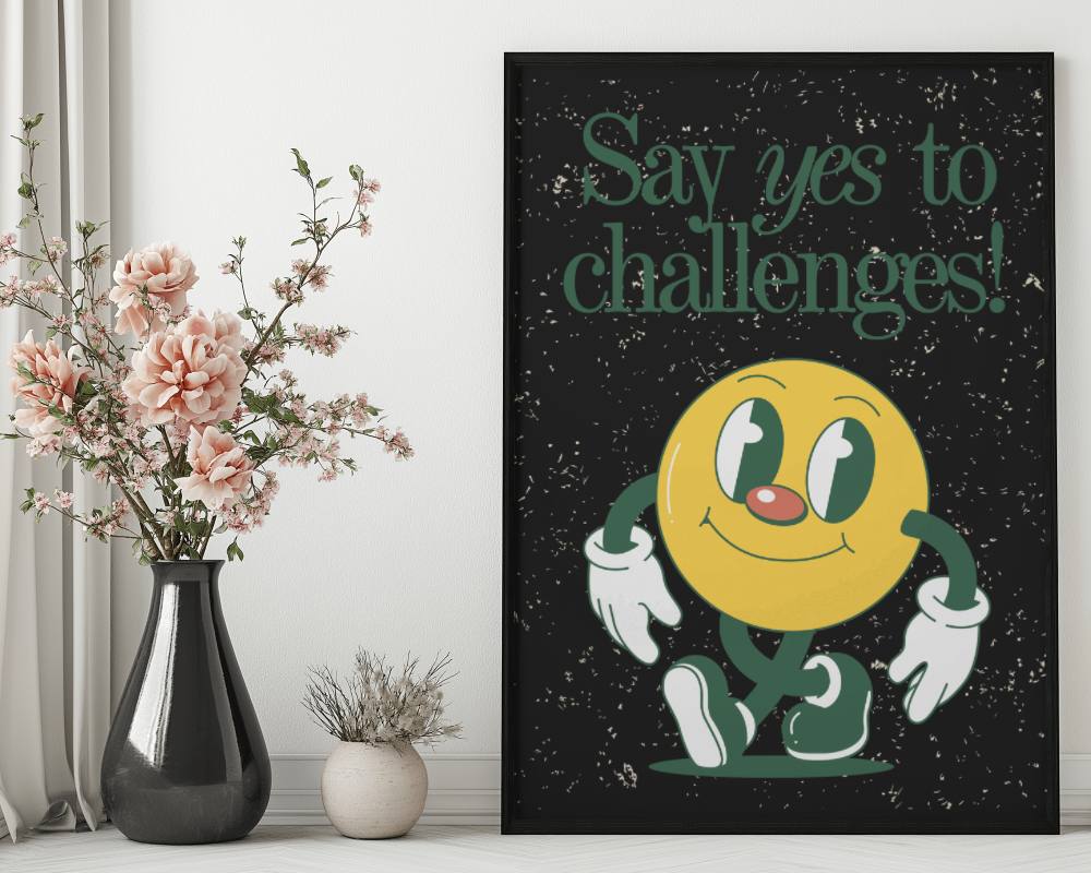 Framed Poster Mockup In Modern Room With Floral Decor And Natural Light