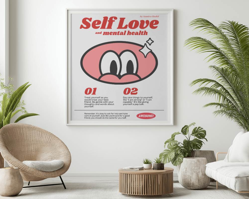 Square Poster Mockup With Modern Furnishings