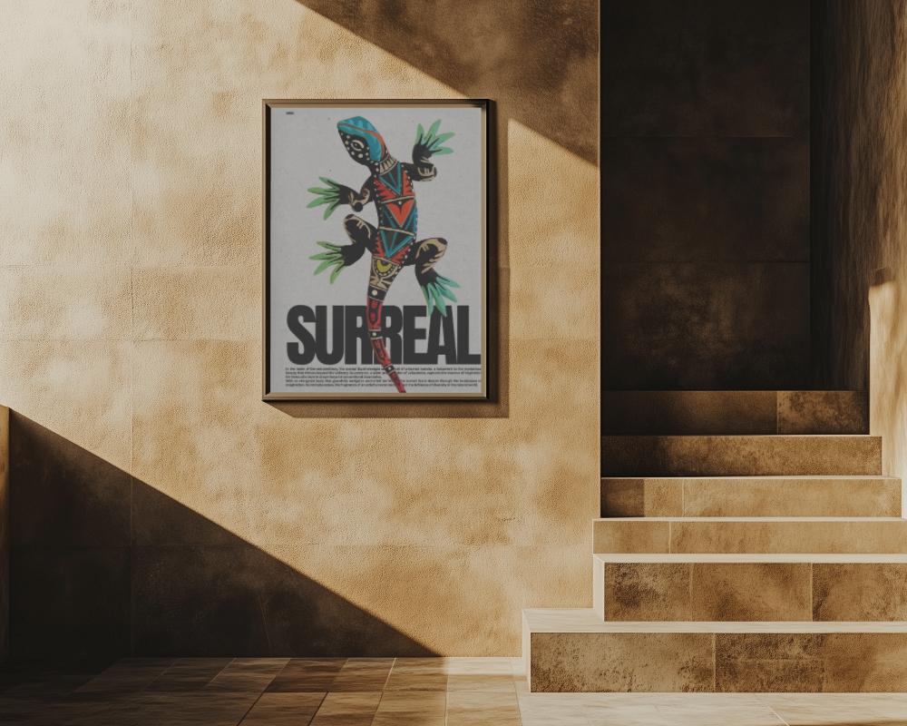 Warm Toned Textured Wall Poster Mockup