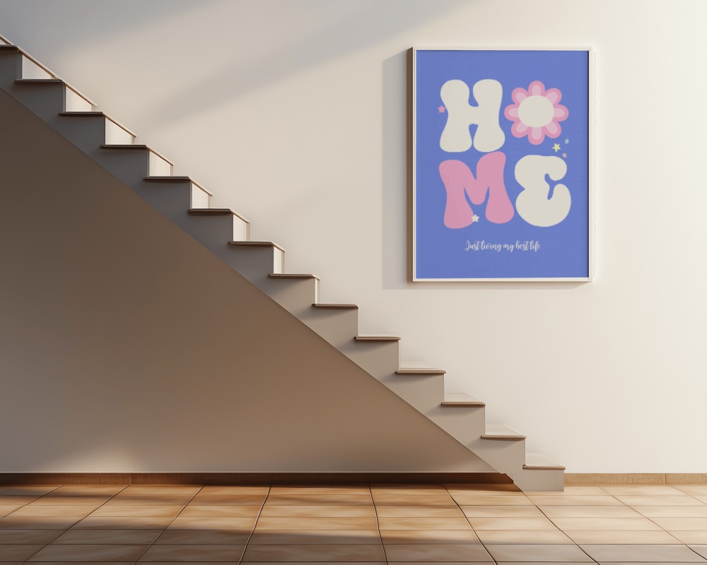 Stairway Minimalist Frame Poster Mockup