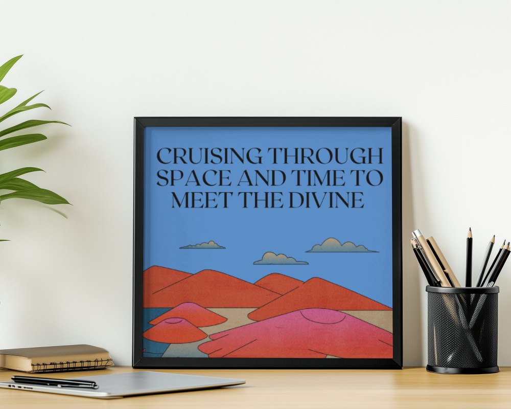 Workspace Desk Square Frame Poster Mockup