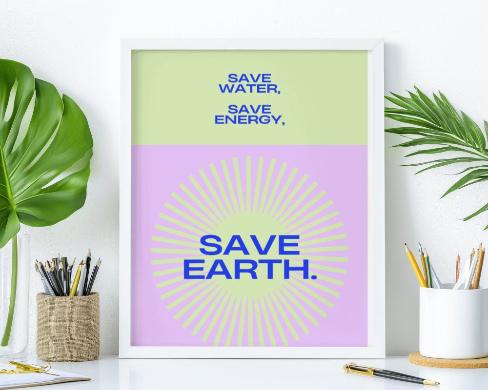 Desk Frame Poster Mockup Featuring A Simple Design Surrounded By Stationery And Greenery For A Casual Office Setup