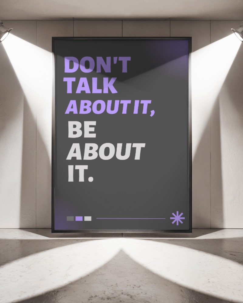 Spotlight Frame Poster Mockup Showcasing A Clean Design With Dramatic Lighting In An Elegant Interior Setting