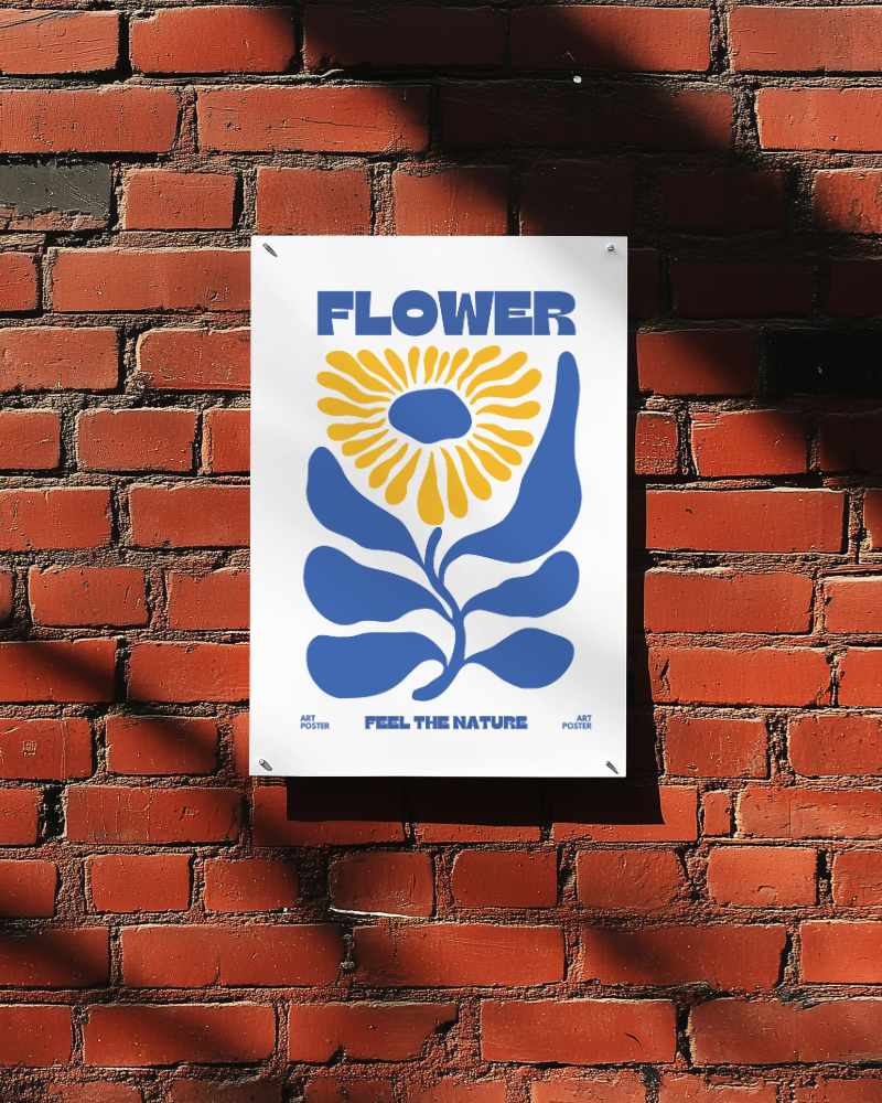 Brick Wall Poster Mockup With Sunlight Casting Shadows For An Urban Outdoor Aesthetic