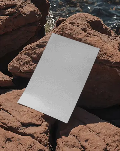 Sleek Minimalist Poster Mockup With Nature Rocks Background For Modern Design Showcase