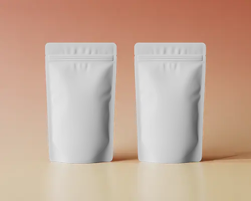 Minimal Duo Pouch Mockup Front Facing On Smooth Gradient Background Soft Product Light