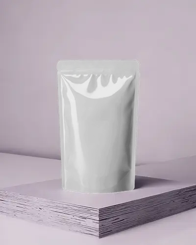 Pastel Podium Pouch Mockup On Plywood Textured Surface Soft Light Background