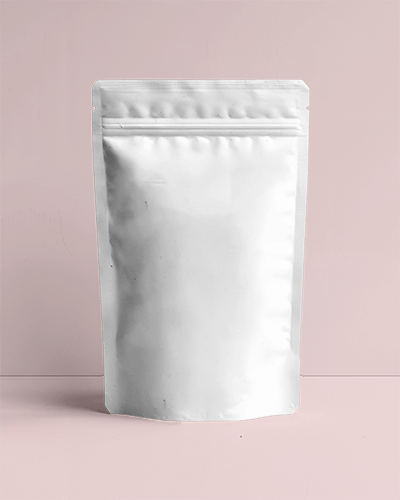 Soft Pink Pouch Mockup Minimalist Stand Up Packaging Against Muted Pastel Background