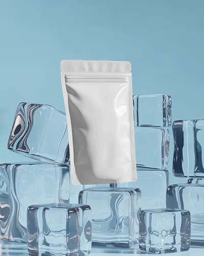 glossy-pouch-mockup-floating-above-transparent-ice-cubes-on-a-cool-blue-backdrop