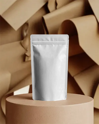 Matte Finish Zipper Pouch Mockup For Snacks Powdered Supplements And Retail Packaging